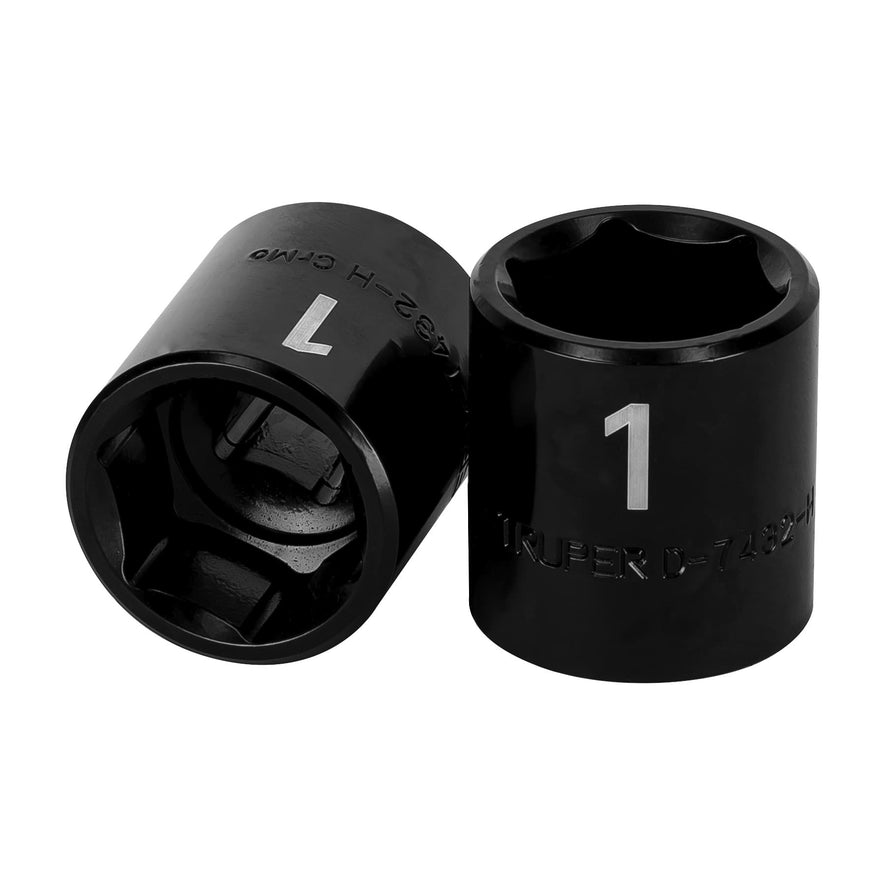 Dado de impacto de 1', 6 puntas, cuadro 1/2', Truper Caja con 6, 13385