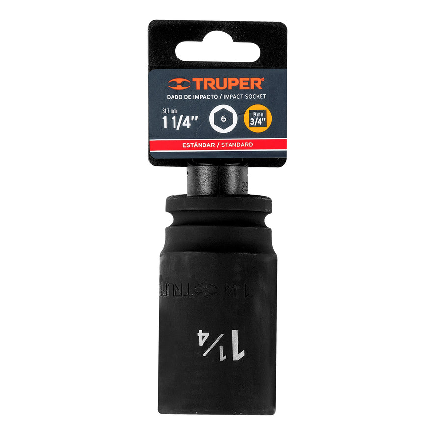 Dado largo de impacto de 1-1/4', 6 puntas, cuadro 3/4' Caja con 3, 12438