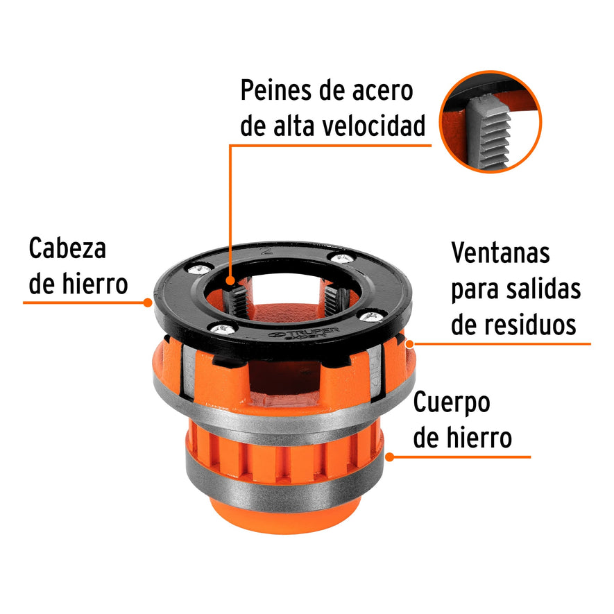 Dado de 2' para tarrajas T-852X, Truper Expert, 14611