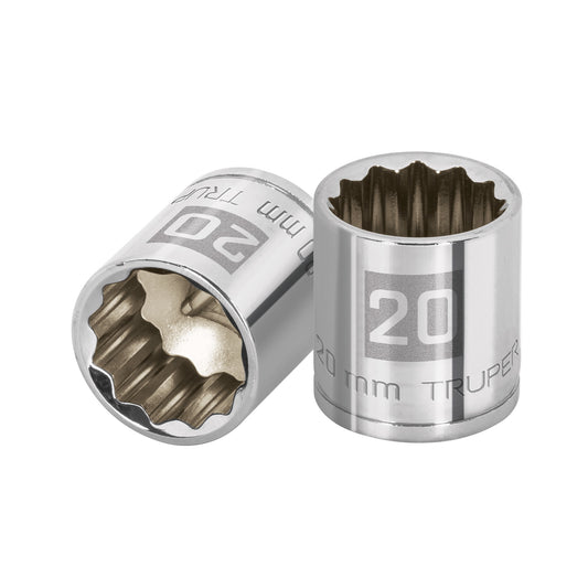 Dado de 1', 12 puntas, cuadro 3/8', Truper Caja con 6, 13592