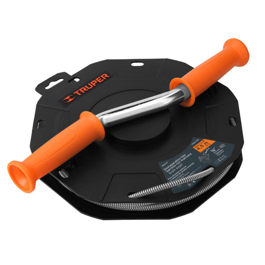 Destapacaños de 4.5 m tipo barreno con manivela, Truper Caja con 3, 15149