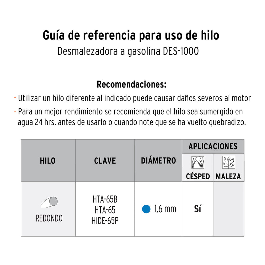 Desbrozadora eléctrica 1000 W mango 'D', 14' corte, Truper, 13521