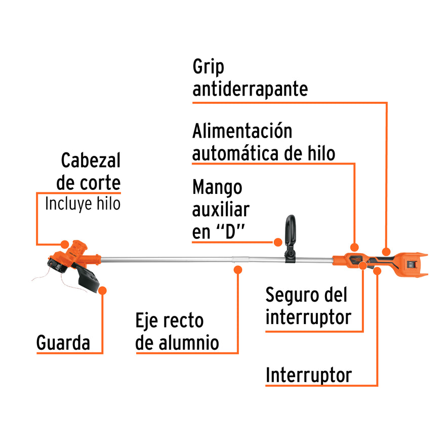 Desbrozadora inalámbrica 40V, sin accesorios, TRUPER PRO, 103554