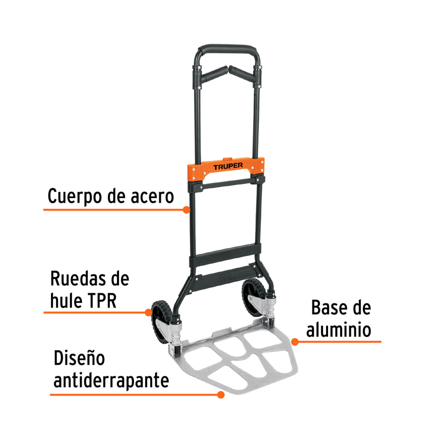 Diablo de carga, plegable, mango abatible, 170 kg, Truper, 103199