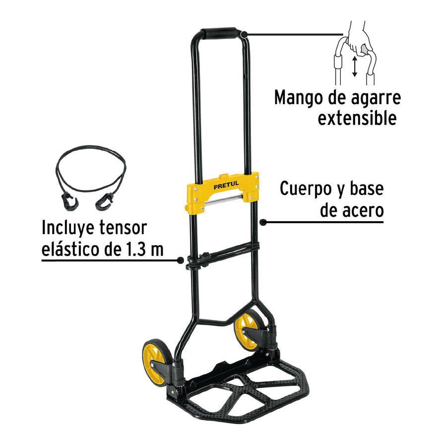 Diablo de carga, plegable, acero, 60 kg, Pretul, 26029