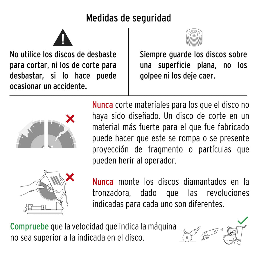 Disco de diamante de 10' x 2.2 mm rin continuo, Truper, 12970