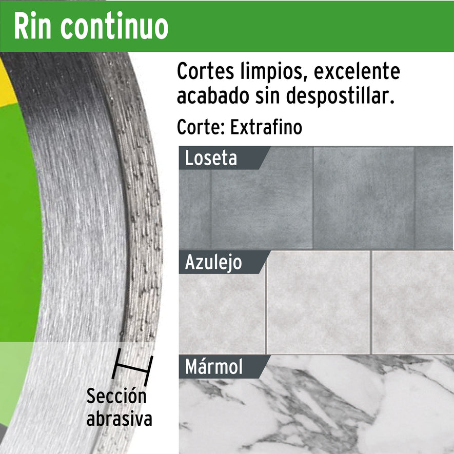 Disco de diamante de 4' x 1.8 mm rin continuo, Pretul Caja con 4, 21001