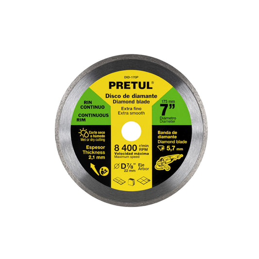 Disco de diamante de 7' x 2.1 mm rin continuo, Pretul Caja con 2, 21000