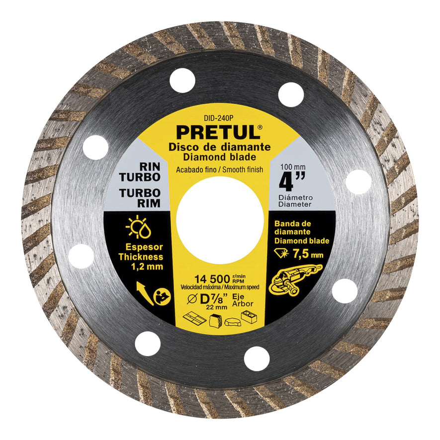 Disco de diamante de 4' x 1.2 mm rin turbo, Pretul Caja con 2, 27016