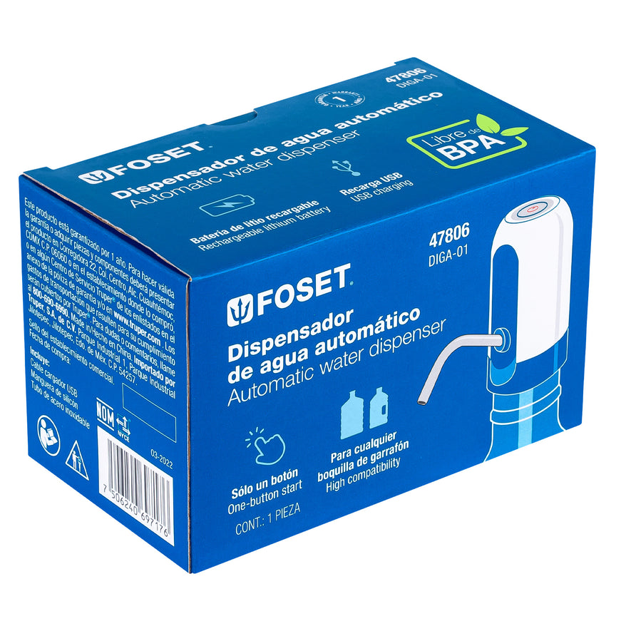 Dispensador eléctrico de agua para garrafón, Foset Caja con 4, 47806
