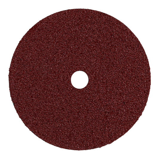 Disco de lija de 7' con respaldo de fibra, grano 24, Truper Caja con 5, 100129