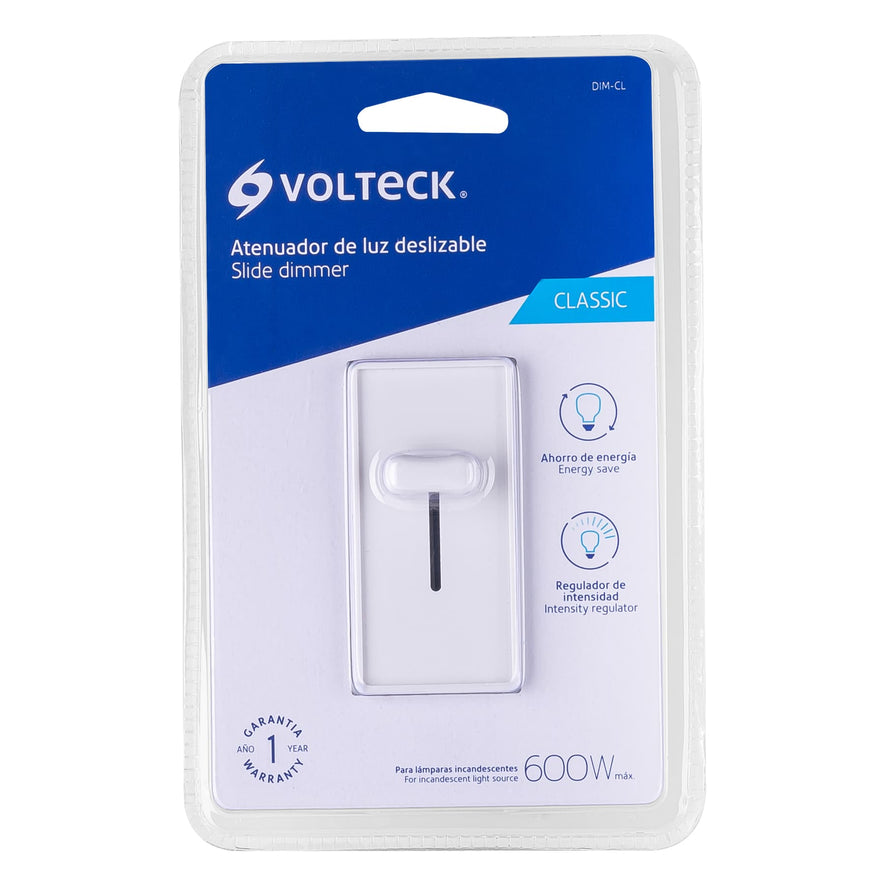 Atenuador de luz deslizable, línea Classic, Volteck Caja con 5, 46300