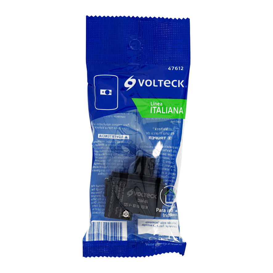 Dimmer giratorio, línea Italiana, color negro, Volteck Caja con 12, 47612