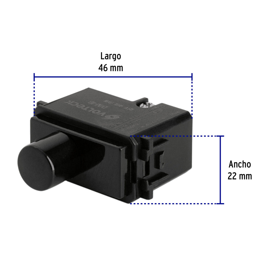 Dimmer giratorio, línea Italiana, color negro, Volteck Caja con 12, 47612