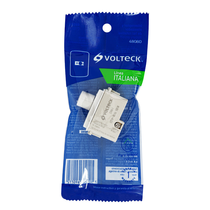 Dimmer giratorio, línea Italiana, marfil, Volteck Caja con 12, 48080