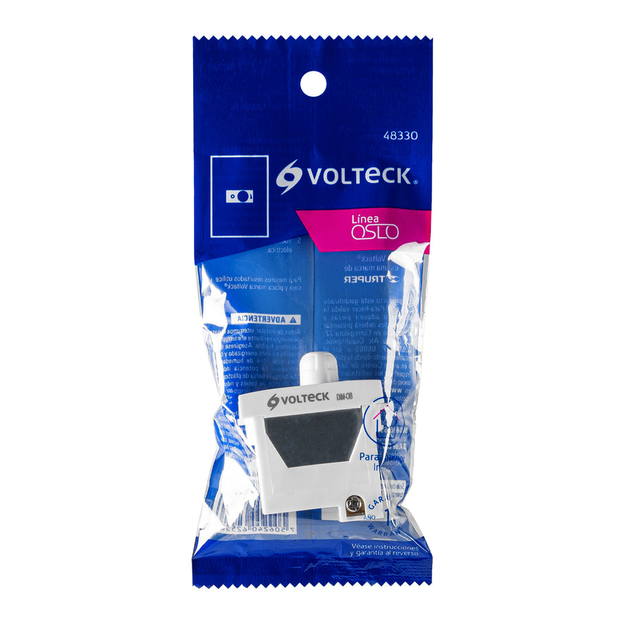 Dimmer giratorio, línea Oslo, color blanco, Volteck Caja con 12, 48330