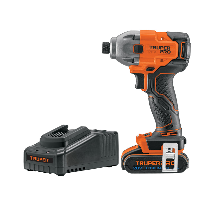 Destornillador de impacto 1/4', 20V, 1 batería 2Ah, PRO, 103253