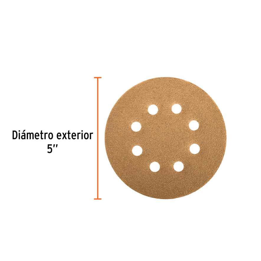 discos de lija 5' grano 120 lijadora roto-orbital Caja con 5, 17950