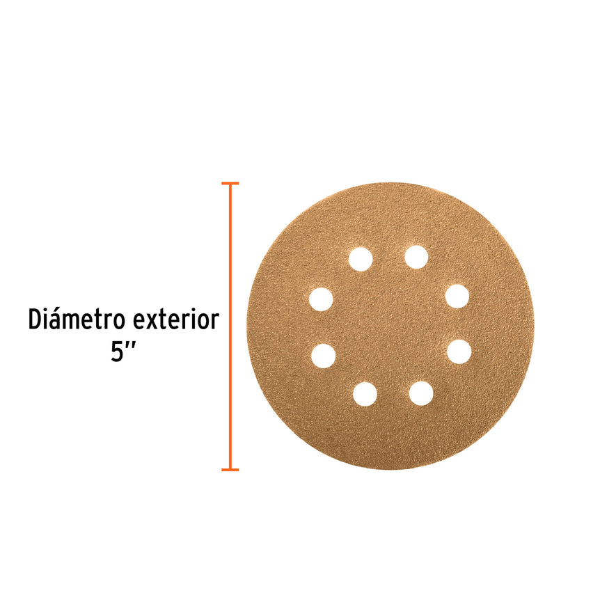 discos de lija 5' grano 180 lijadora roto-orbital Caja con 5, 17952
