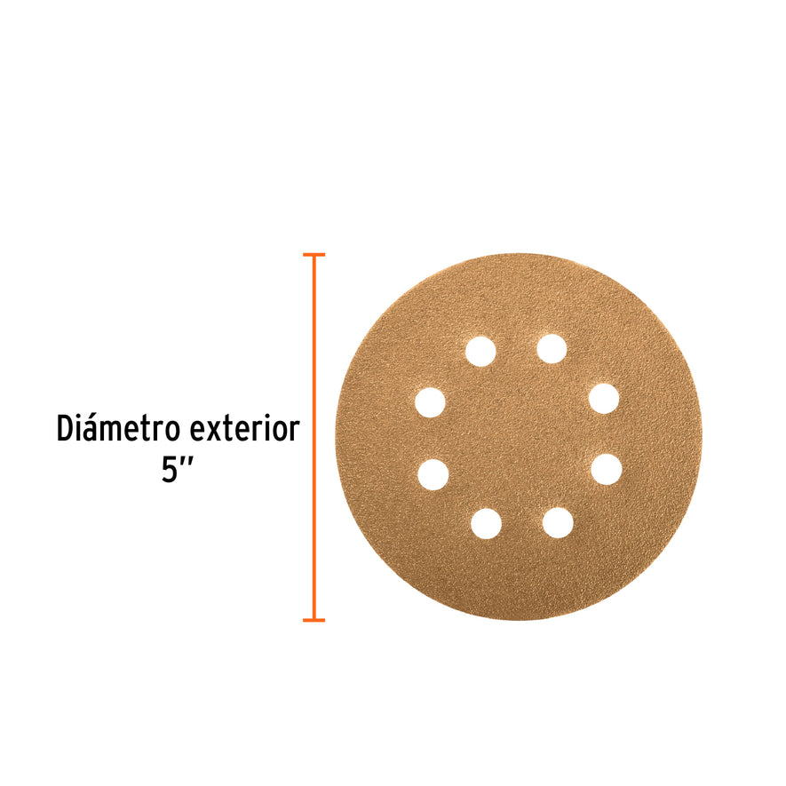 discos de lija 5' grano 240 lijadora roto-orbital Caja con 5, 17959