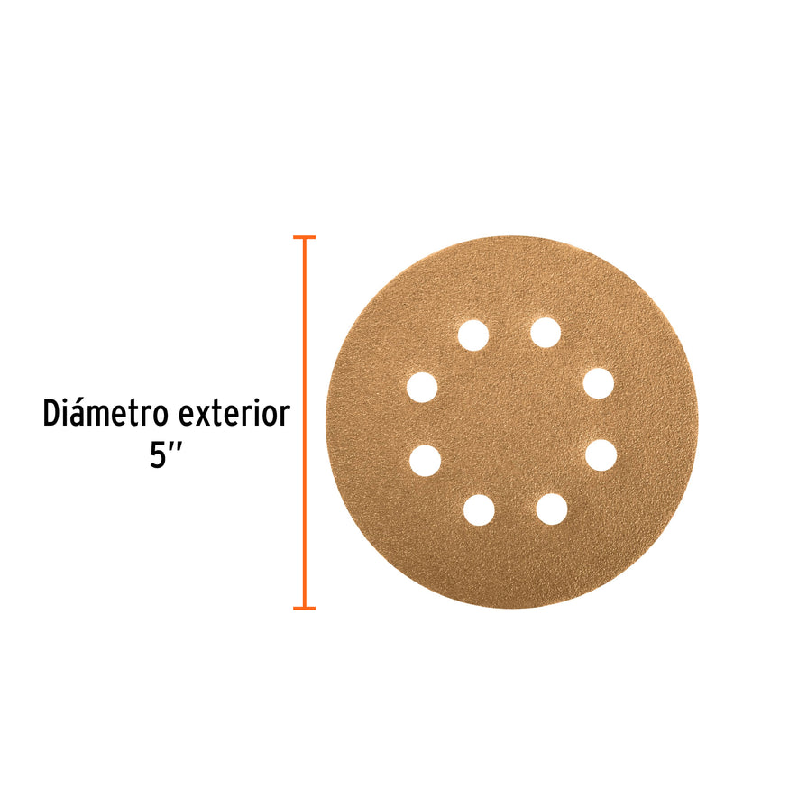 discos de lija 5' grano 320 lijadora roto-orbital Caja con 5, 17983