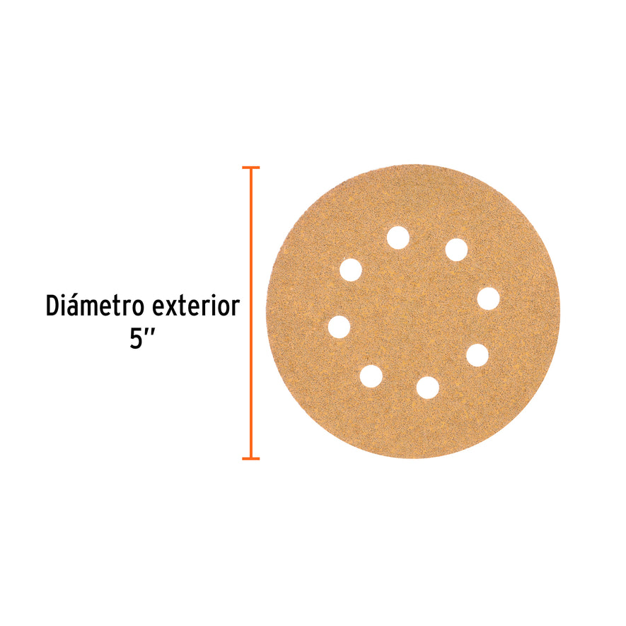 discos de lija 5' grano 40 lijadora roto-orbital Caja con 5, 17765