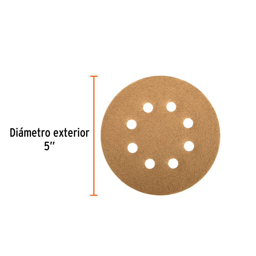 discos de lija 5' grano 80 lijadora roto-orbital Caja con 5, 17942