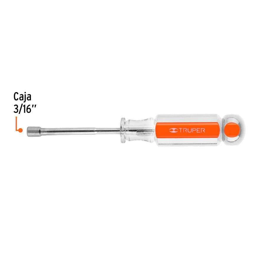 Desarmador de caja 3/16' mango de acetato, Truper Caja con 6, 14119