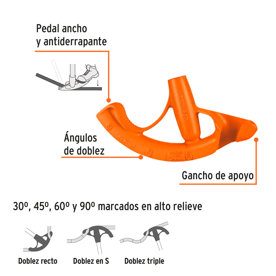 Doblador de tubo conduit 1', Truper, 12847