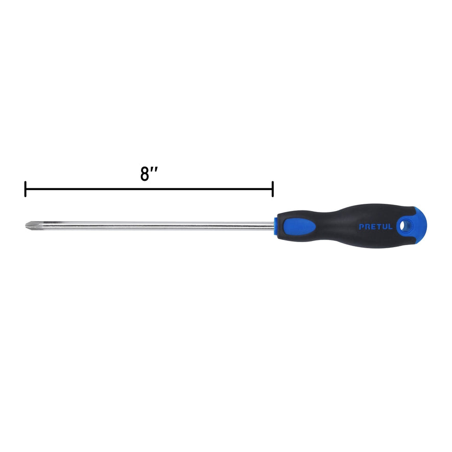 Desarmador de cruz 5/16' x 8' mango Comfort Grip, Pretul Caja con 6, 28088