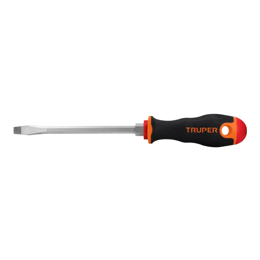 Desarmador plano 5/16' x 6' mango Comfort Grip, Truper Caja con 6, 14006