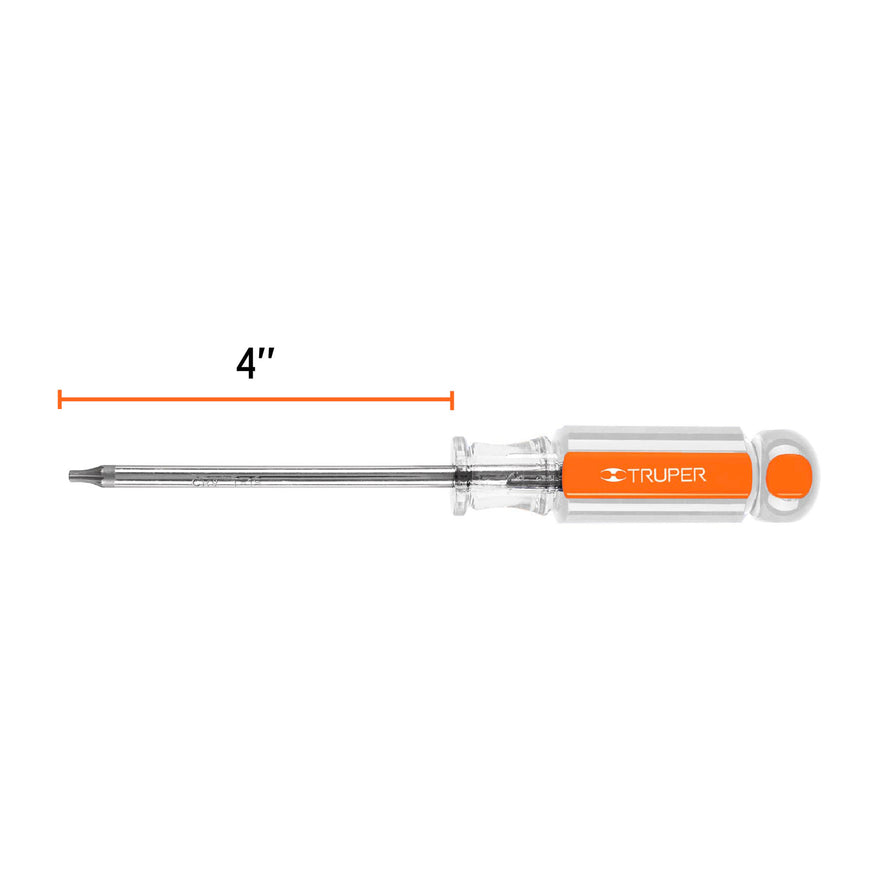 Desarmador punta Torx T 15 mango de acetato, Truper Caja con 6, 15102