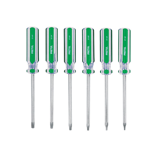 Juego de 6 desarmadores Torx mango de PVC, Pretul Caja con 4, 27192