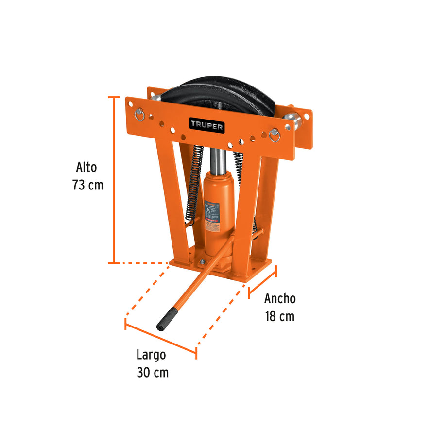 Doblador hidráulico para tubo, 16 ton, Truper, 12884