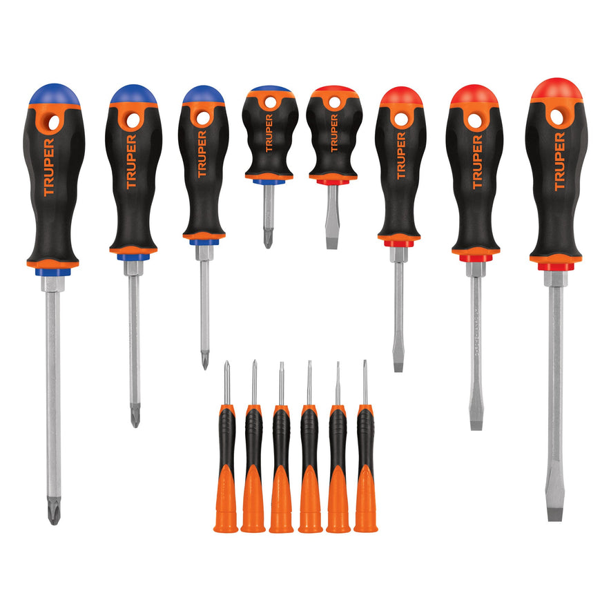 Juego de 8 desarmadores mango Comfort Grip y 6 de joyero Caja con 5, 14197