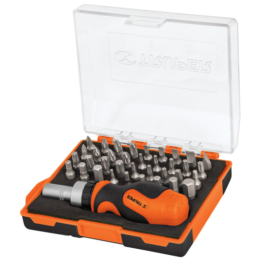 Desarmador tipo trompo con matraca y 36 puntas, Truper Caja con 6, 17845