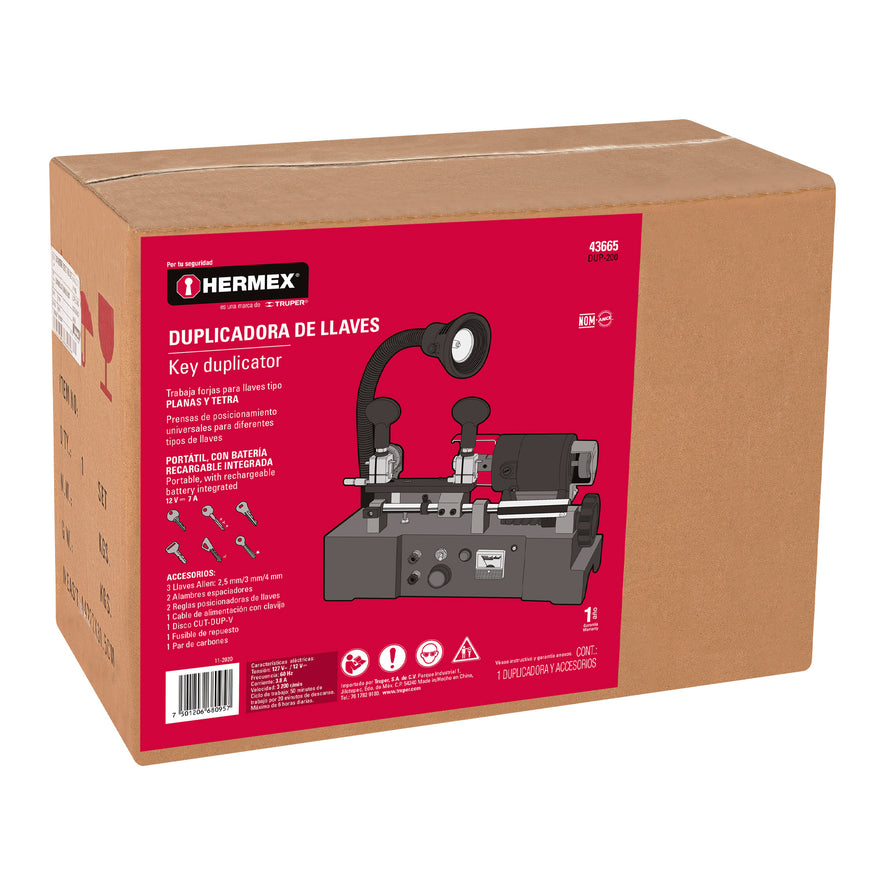Duplicadora de llaves, 6 tipos, Hermex, 43665