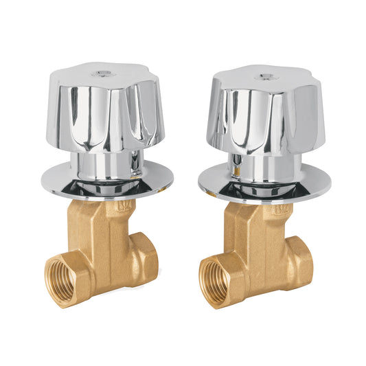 Juego llaves empotrar roscables, maneral metálico, Basic Caja con 4, 49800