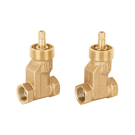 Juego llaves empotrar roscables, 1/4 vuelta, s/maneral,Foset Caja con 2, 49601