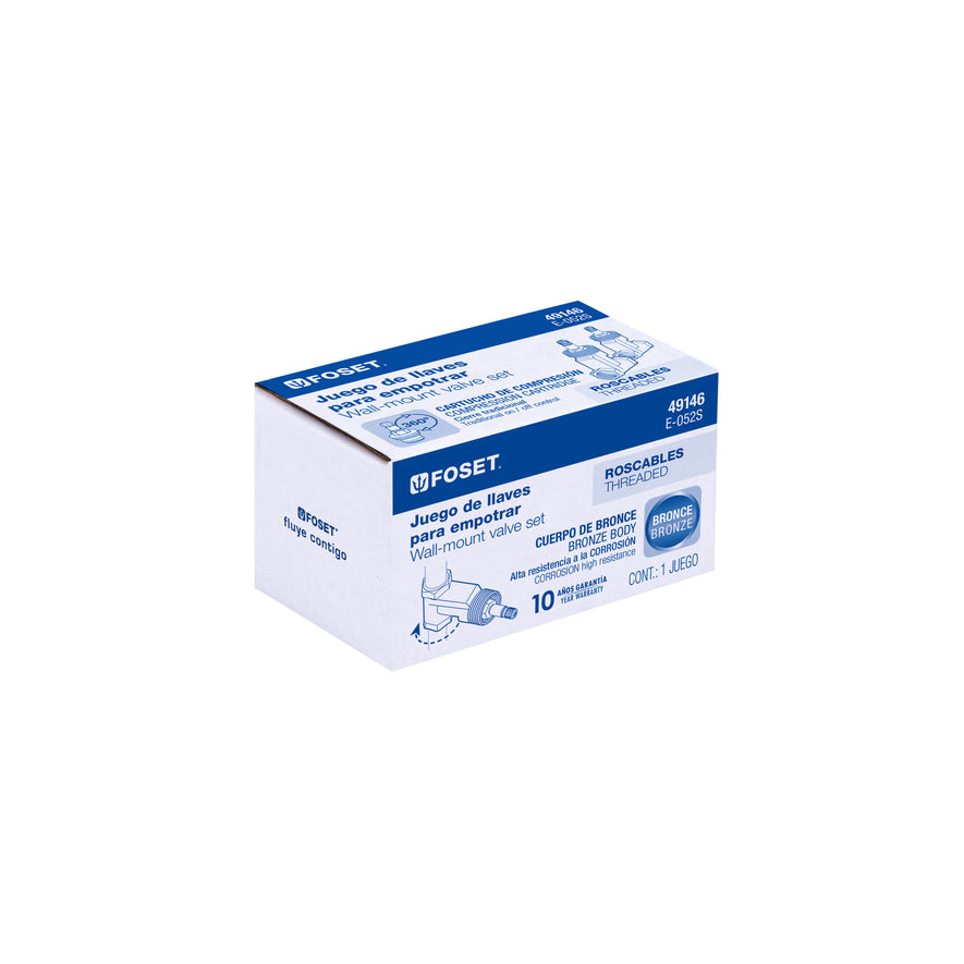 Juego llaves empotrar roscables, compresión, s/maneral,Foset Caja con 2, 49146