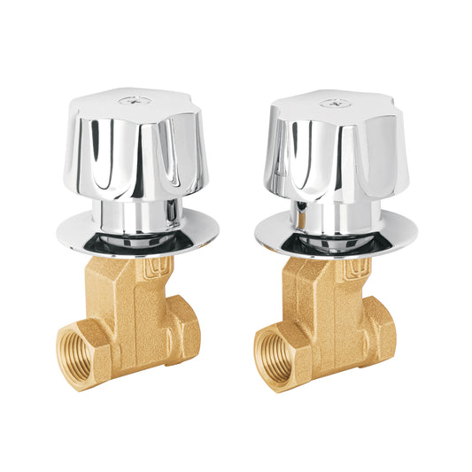 Juego llaves empotrar roscables, maneral metálico, Foset, 49251