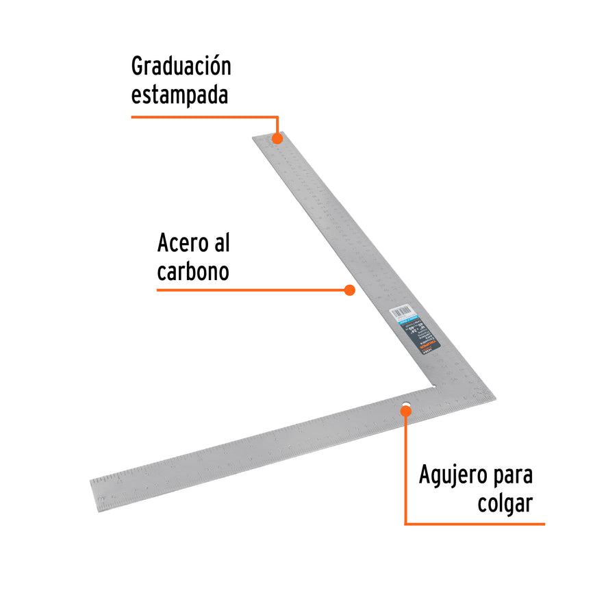 Escuadra 16'x24' de acero para cantero, Truper Caja con 6, 14384