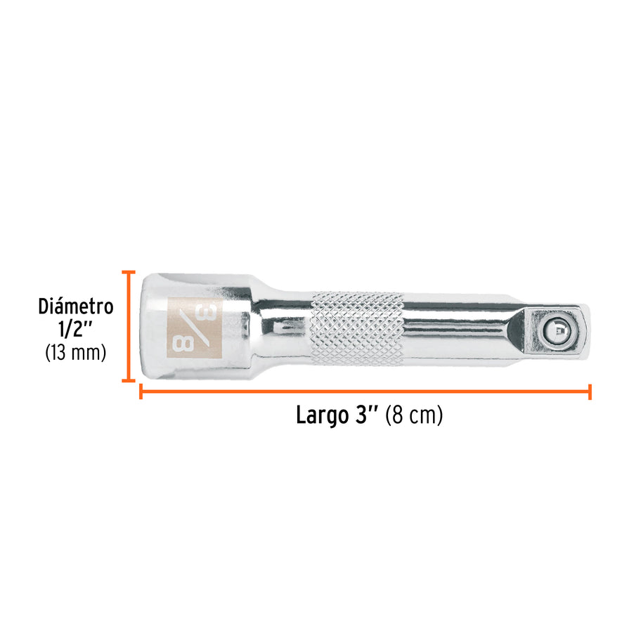 Extensión de 3' para matraca, cuadro 3/8', Truper Caja con 6, 13663