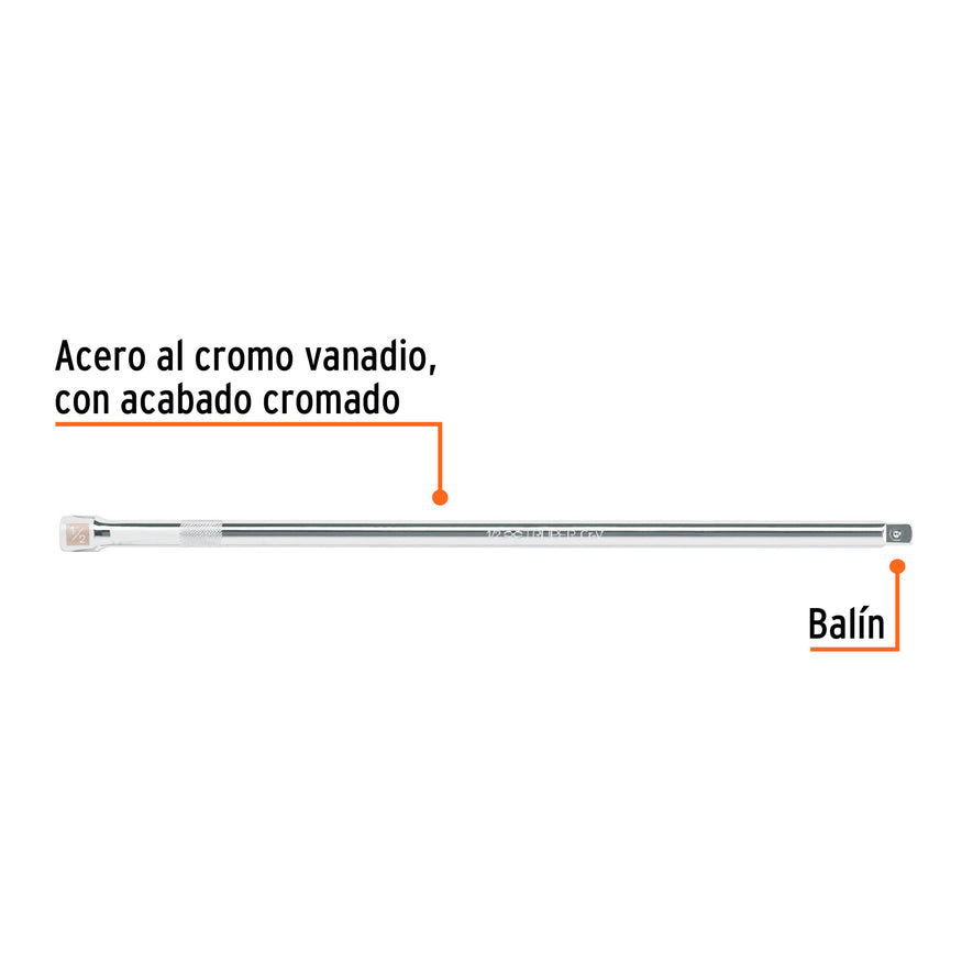 Extensión cuadro 1/2' para matraca, largo 15', Truper Caja con 6, 13918