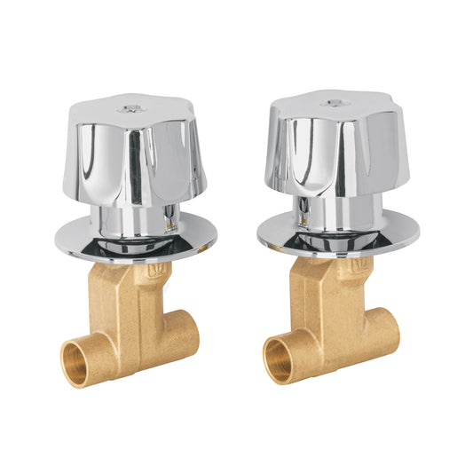 Juego llaves empotrar soldables, maneral metálico, Basic Caja con 4, 49801