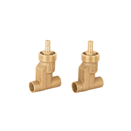 Juego llaves empotrar soldables, compresión, s/maneral,Basic Caja con 4, 49803