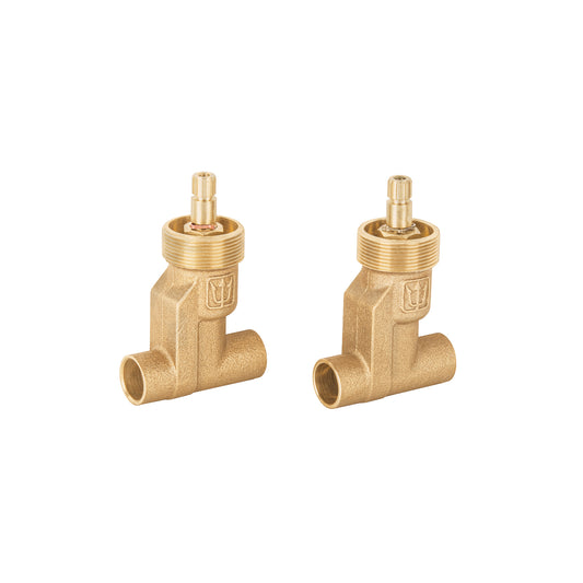 Juego llaves empotrar soldables, 1/4 vuelta, s/maneral,Foset Caja con 2, 49600