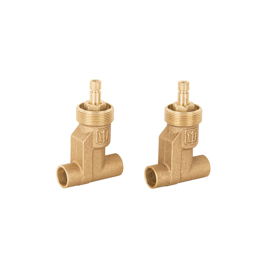 Juego llaves empotrar soldables, compresión, s/maneral,Foset Caja con 2, 49145