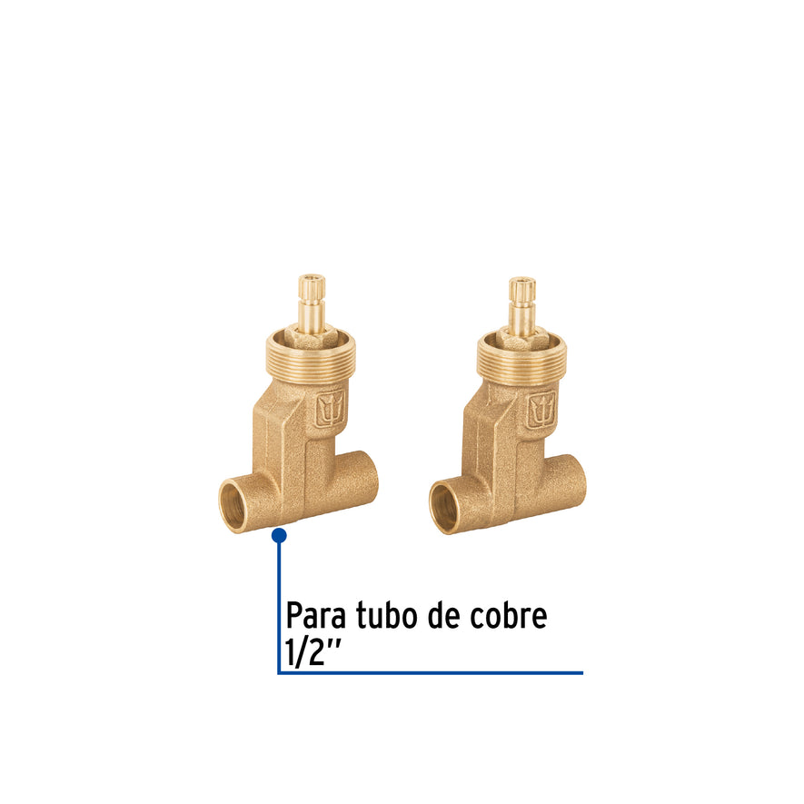Juego llaves empotrar soldables, compresión, s/maneral,Foset Caja con 2, 49145