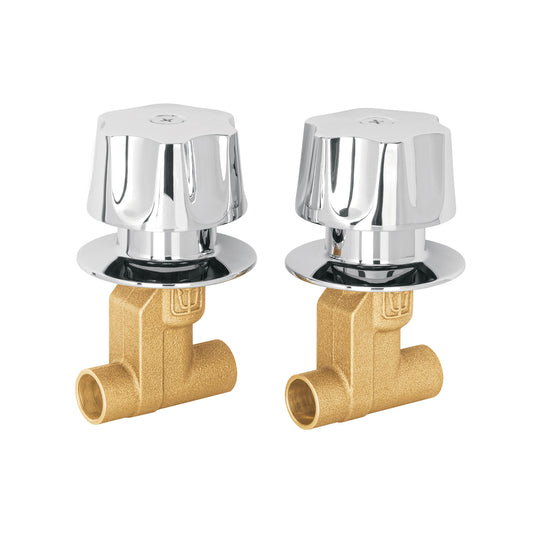 Juego llaves empotrar soldables, maneral metálico, Foset, 49249